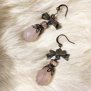 Antique Pale Pink Vintage Style Earrings